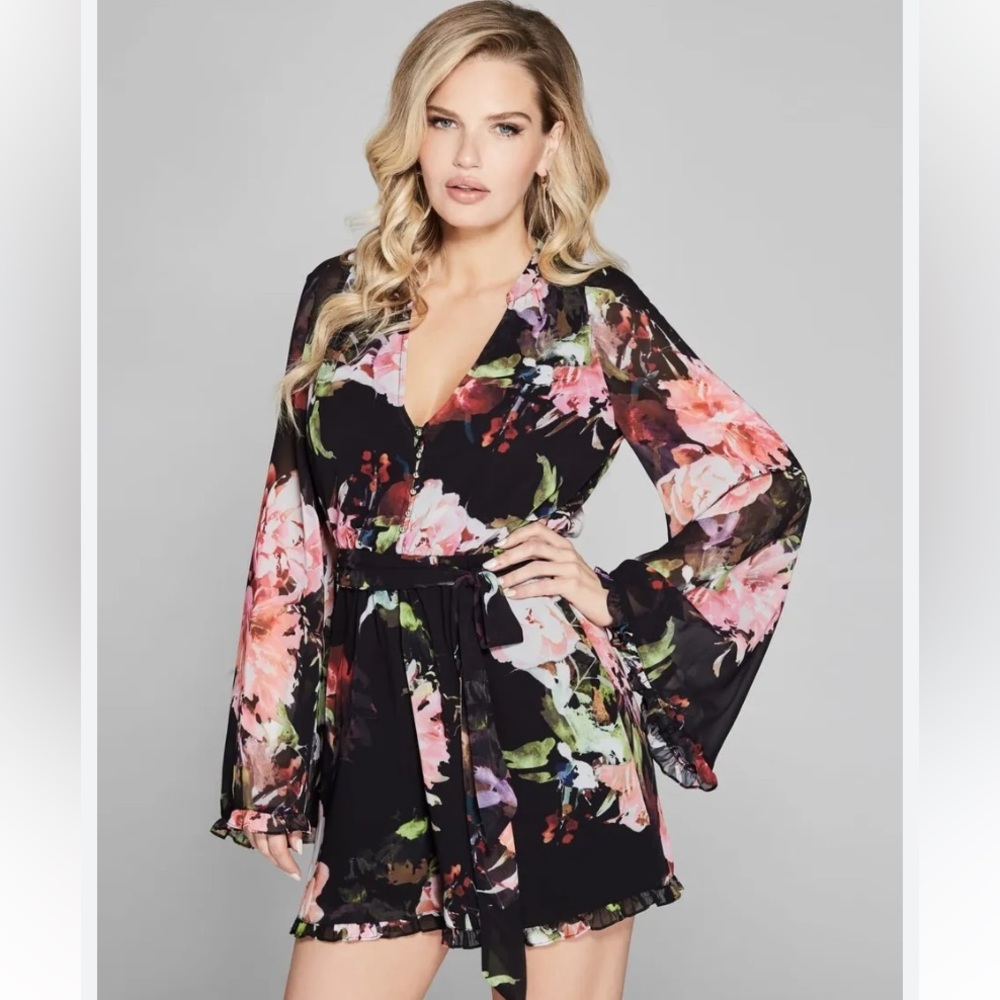 GUESS BY MARCIANO PETAL FLORAL JUMPSUIT